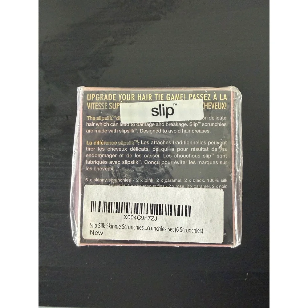 Slip Pure Silk Skinny Scrunchies 6 Pack Pink Caramel Black Slipsilk Hair Ties